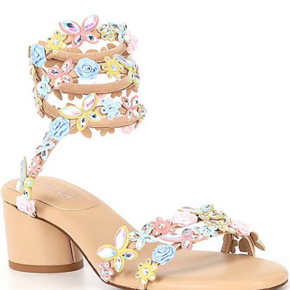 Copper Key Pastel Floral Sandals 9.5 NWT